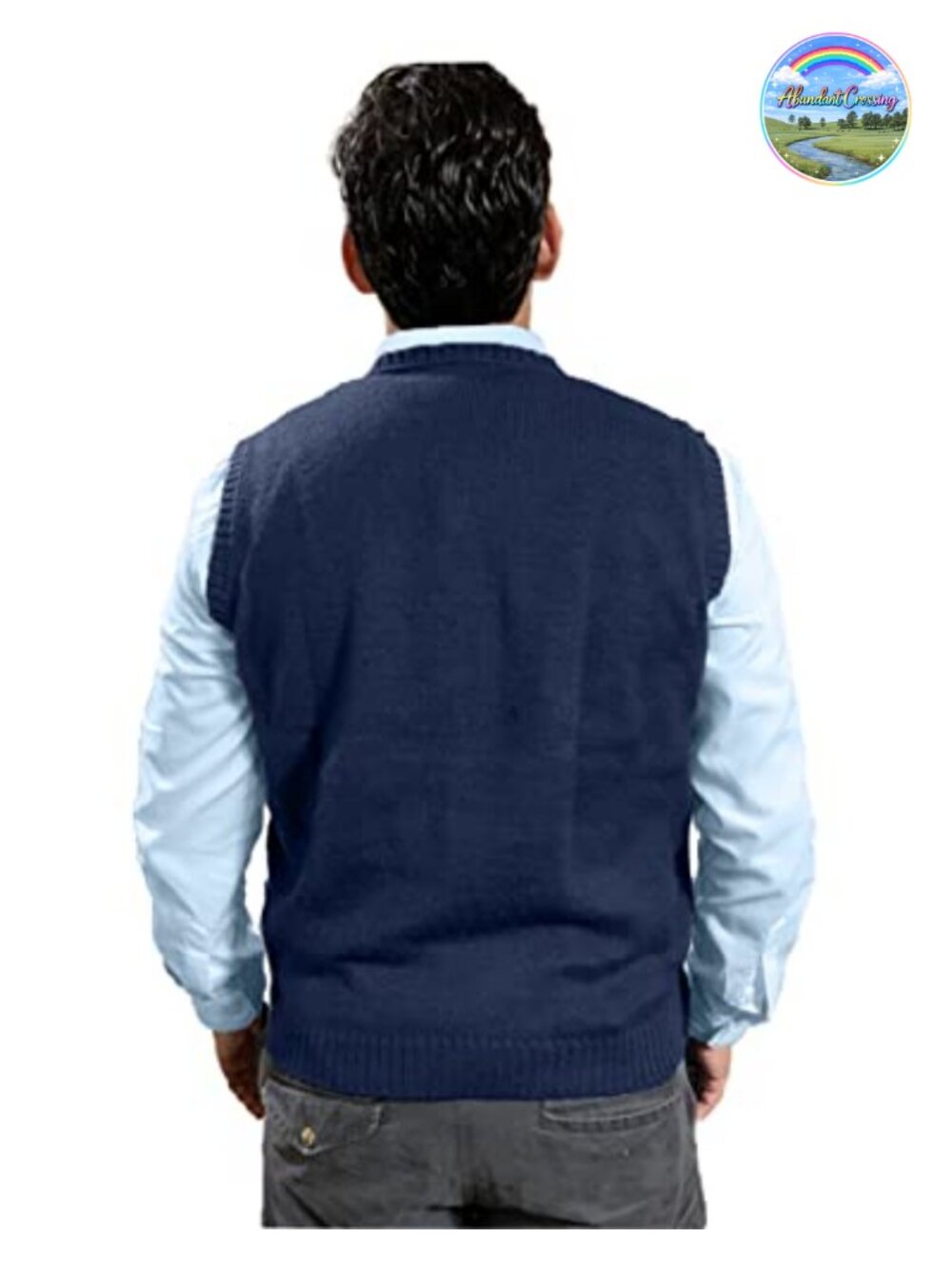 Men's Alpaca Wool V-Neck Argyle Cardigan Vest Sleeveless Buttons